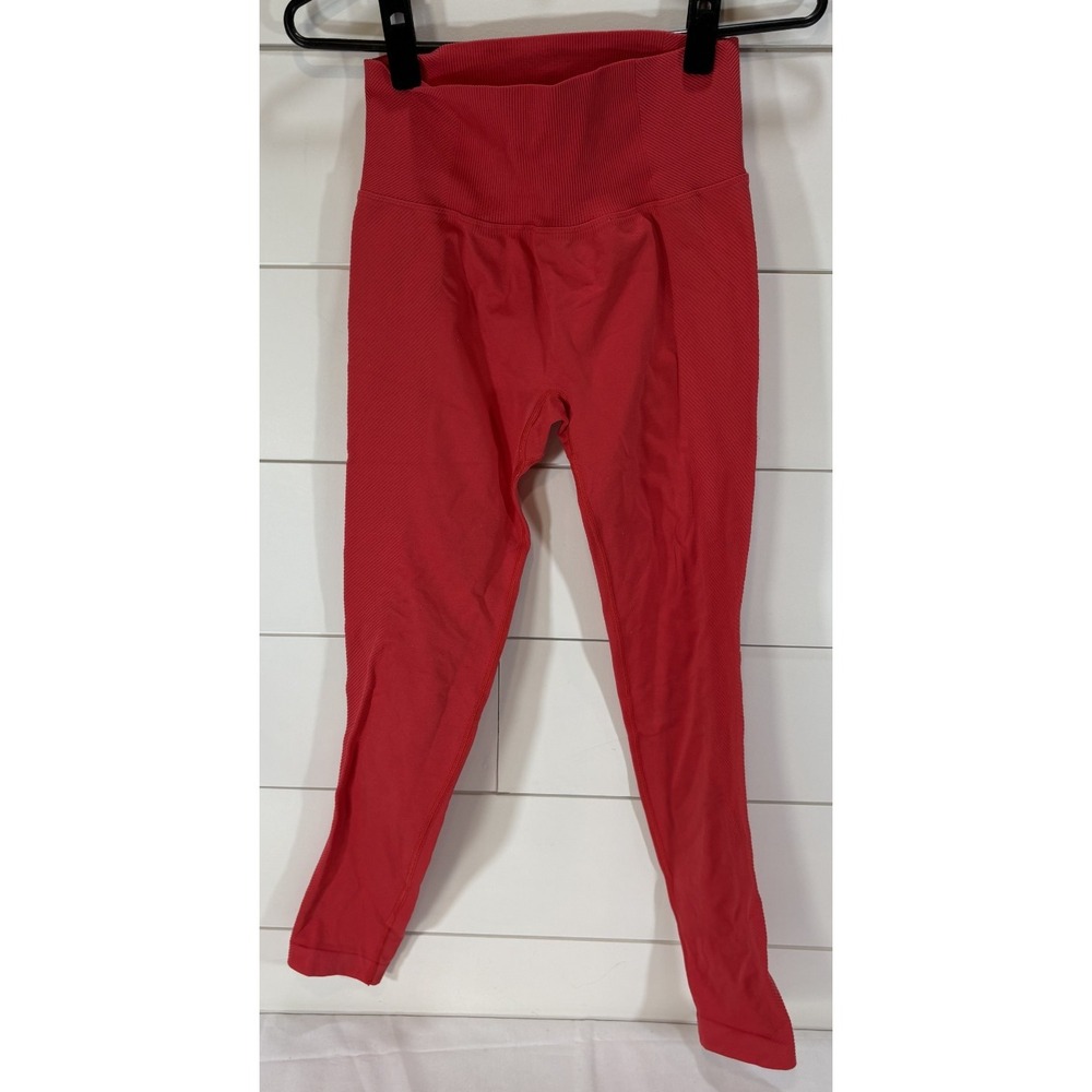 All in Motion Coral Red High Waisted Yoga Pants Leggings Size Large L